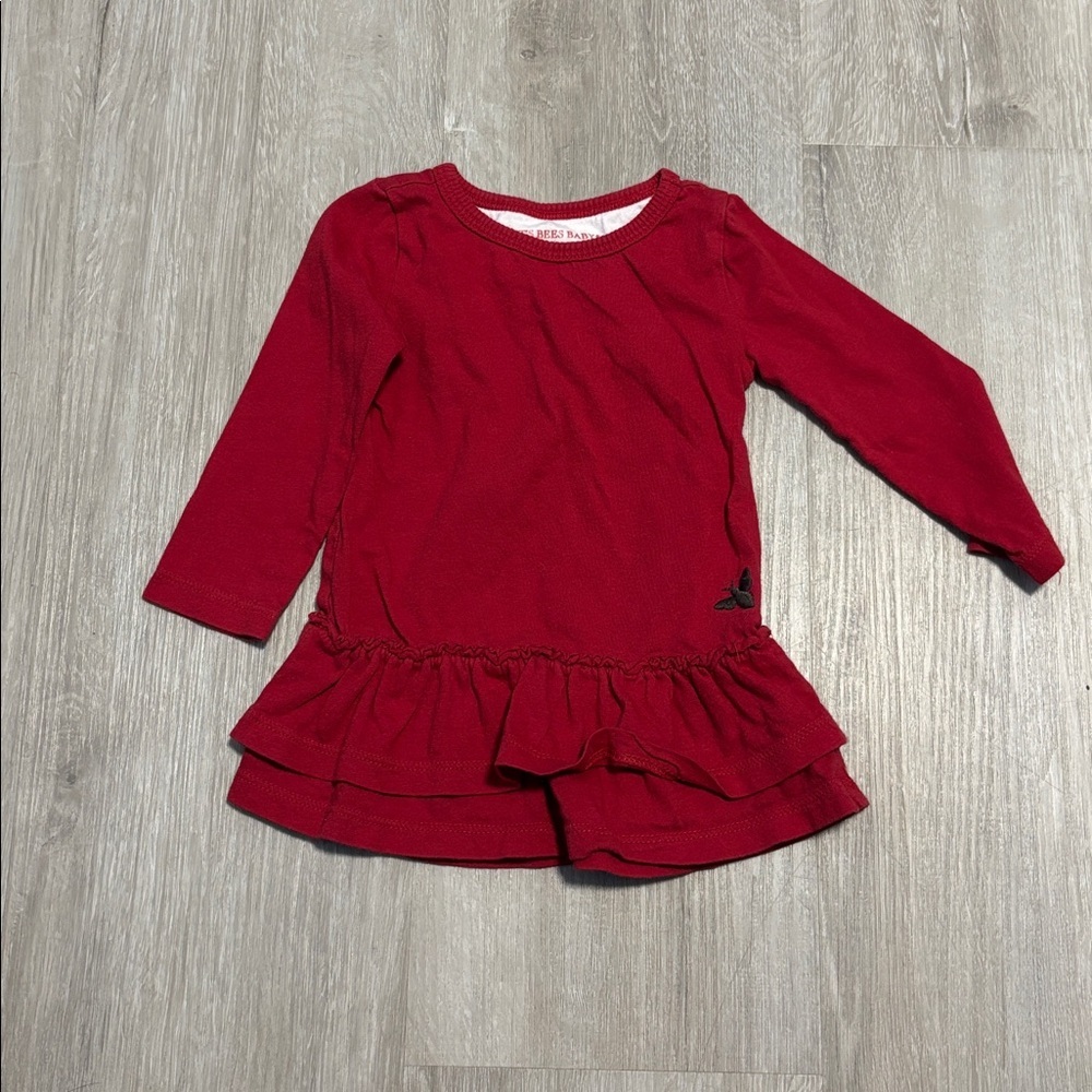 Burt's Bees Red Long Sleeve Dress